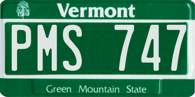 VT license plate PMS747