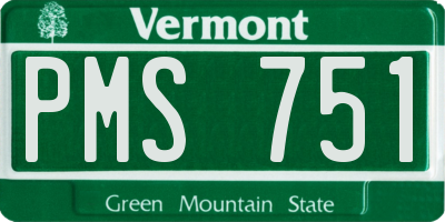 VT license plate PMS751