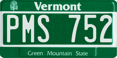 VT license plate PMS752