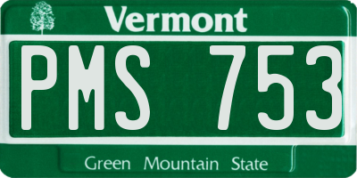 VT license plate PMS753