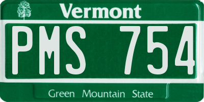 VT license plate PMS754
