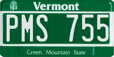 VT license plate PMS755