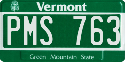 VT license plate PMS763