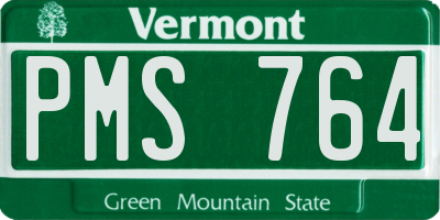 VT license plate PMS764