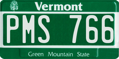VT license plate PMS766