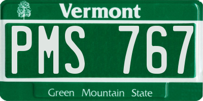 VT license plate PMS767