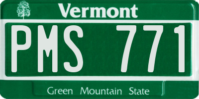 VT license plate PMS771