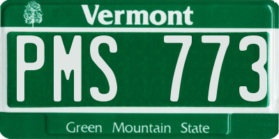 VT license plate PMS773