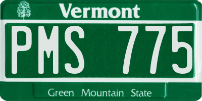 VT license plate PMS775