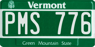 VT license plate PMS776