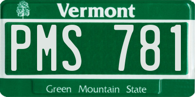 VT license plate PMS781