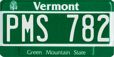 VT license plate PMS782