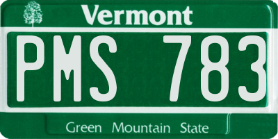 VT license plate PMS783