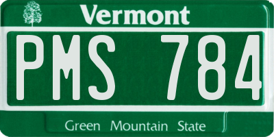 VT license plate PMS784
