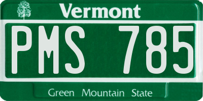 VT license plate PMS785
