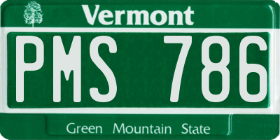 VT license plate PMS786