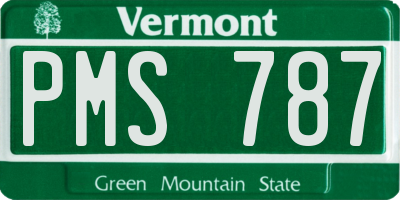 VT license plate PMS787