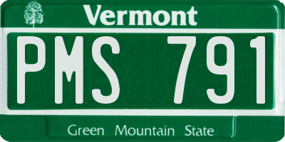 VT license plate PMS791