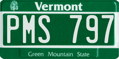 VT license plate PMS797