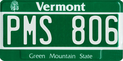 VT license plate PMS806