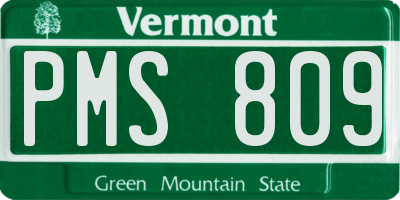 VT license plate PMS809
