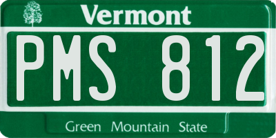 VT license plate PMS812