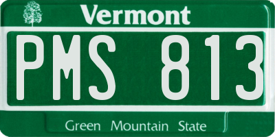 VT license plate PMS813