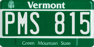 VT license plate PMS815
