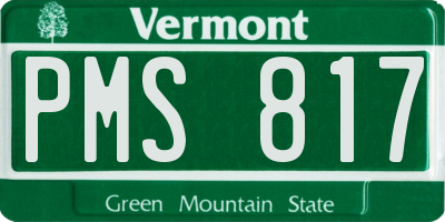 VT license plate PMS817