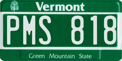 VT license plate PMS818