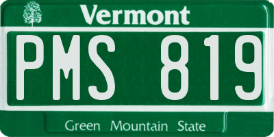 VT license plate PMS819