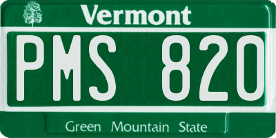 VT license plate PMS820
