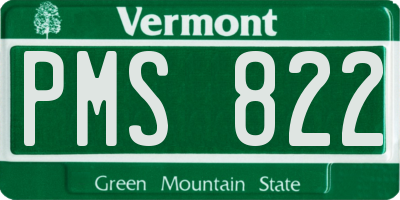 VT license plate PMS822
