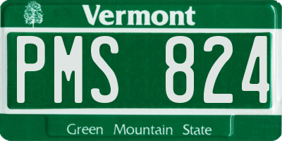VT license plate PMS824