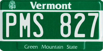 VT license plate PMS827
