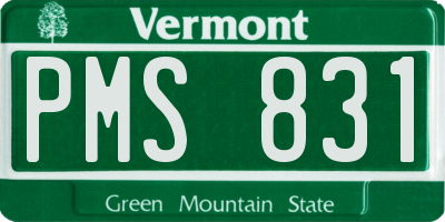VT license plate PMS831
