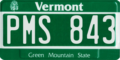 VT license plate PMS843