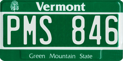 VT license plate PMS846