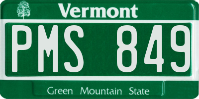 VT license plate PMS849