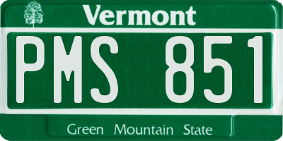 VT license plate PMS851