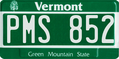 VT license plate PMS852