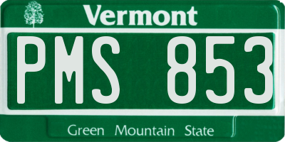 VT license plate PMS853