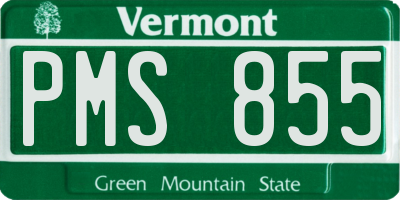 VT license plate PMS855