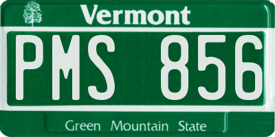 VT license plate PMS856