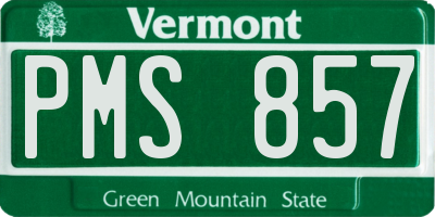 VT license plate PMS857