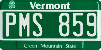 VT license plate PMS859