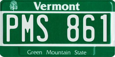 VT license plate PMS861