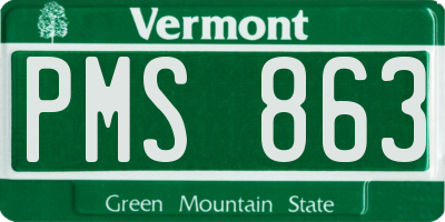 VT license plate PMS863