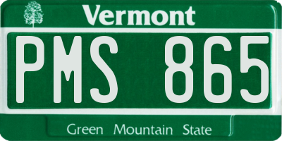 VT license plate PMS865