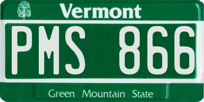VT license plate PMS866